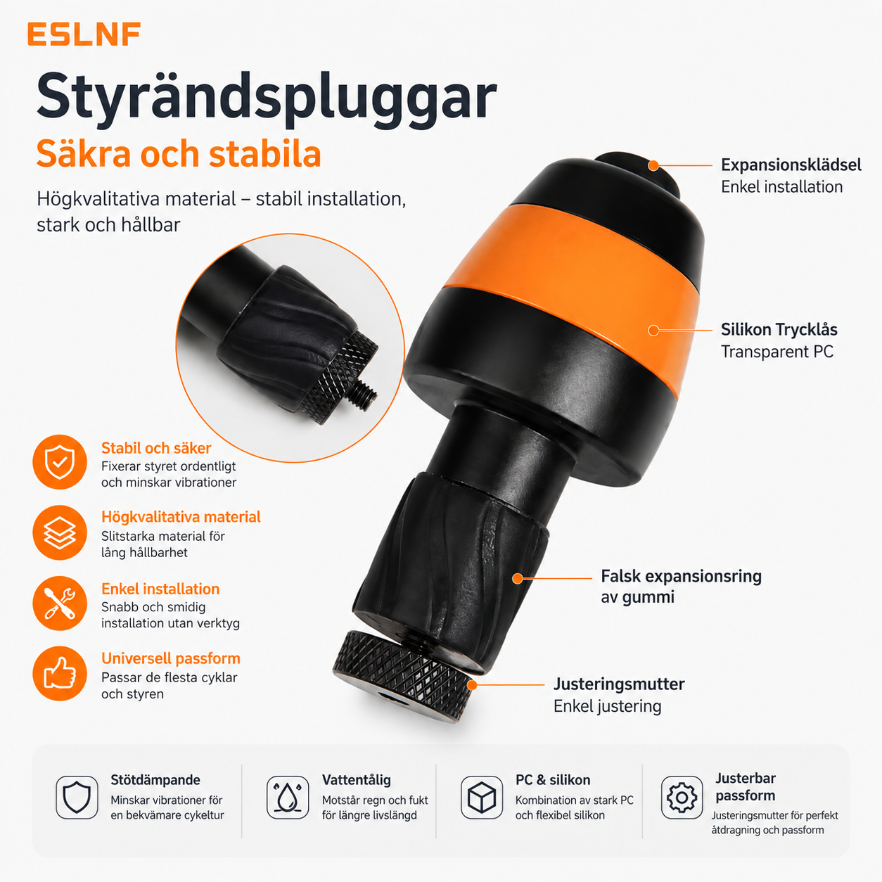 Styrändspluggar för cykel med blinkande led
