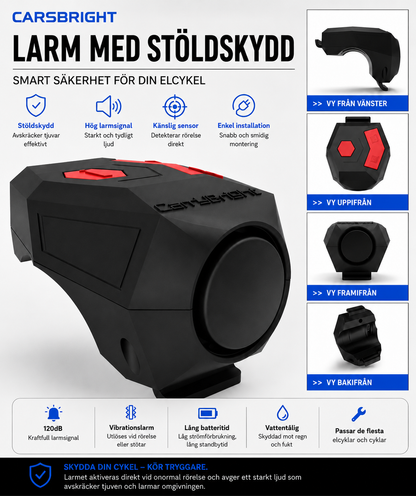 Elektrisk Cykelklocka med stöldlarm