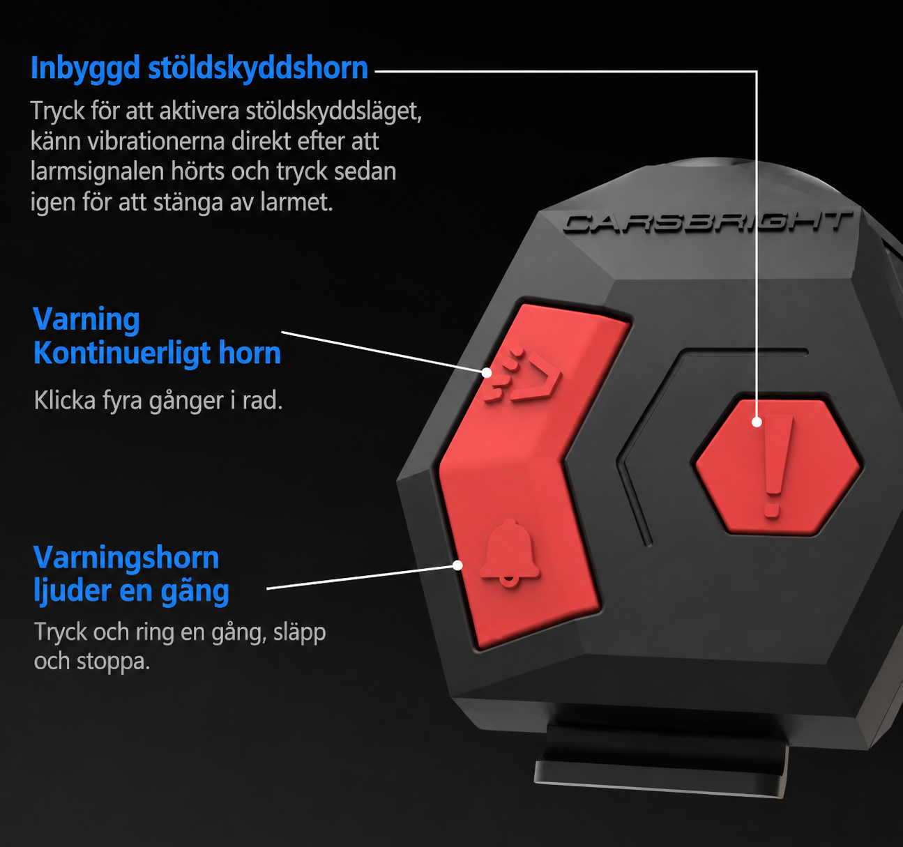 Elektrisk Cykelklocka med stöldlarm